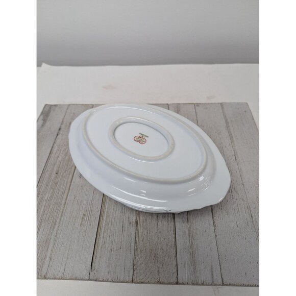 Vintage Valmont Royal Wheat Platinum Trim Gravy Boat Bowl Attached Underplate - Picture 7 of 7